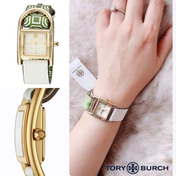 Tory Burch Accessories - Tory Burch THAYER WATCH, GREEN LEATHER/GOLD-TONE